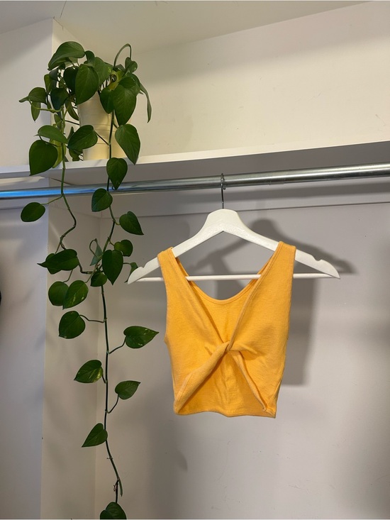 Urban Outfitters Tops - Urban Outfitters Yellow Twist-Front Crop Tank